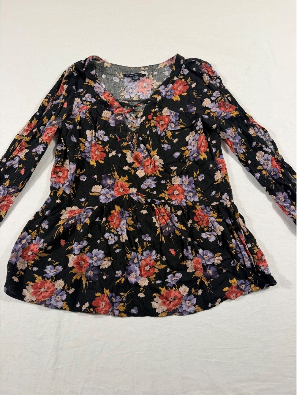 American Eagle Outfitters Floral Long Sleeve Blouse XS